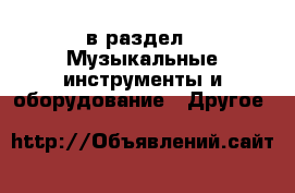  в раздел : Музыкальные инструменты и оборудование » Другое 